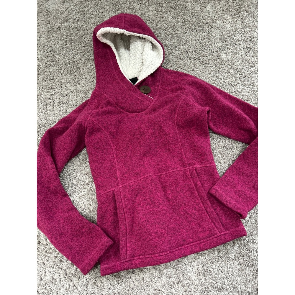 Koppen Pink Fleece Sherpa Lined Hooded Pullover Top Women's Size S